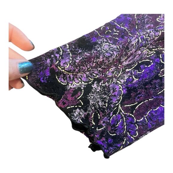 Y2K Velvet Burnout Slinky Fairy Grunge Whismigoth Babydoll Statement Top XL - Picture 7 of 10